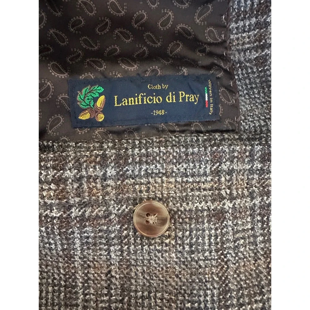 Joseph Abboud Mens Brown Plaid Lanificio di Pray Wool Blazer Sport Coat 40R